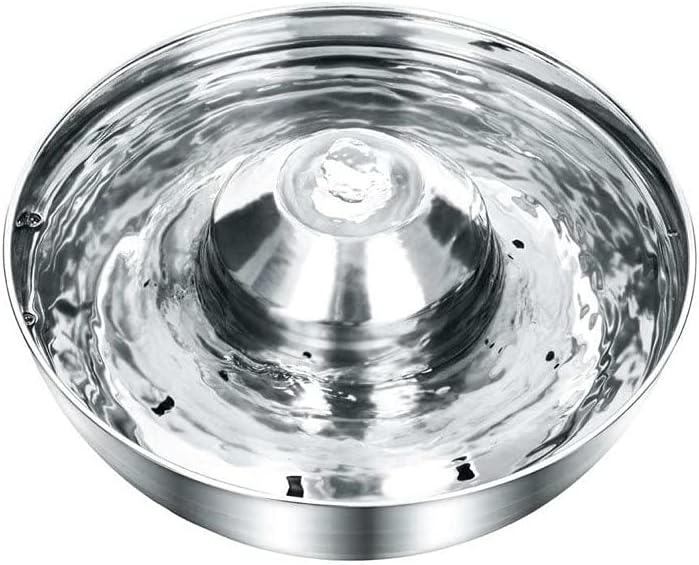 Cat Water Fountain - Dog Water Bowl Dispenser, Stainless Steel, Automatic Pet Water Fountain 2L / 67OZ Capacity Hygienic Water Filtration