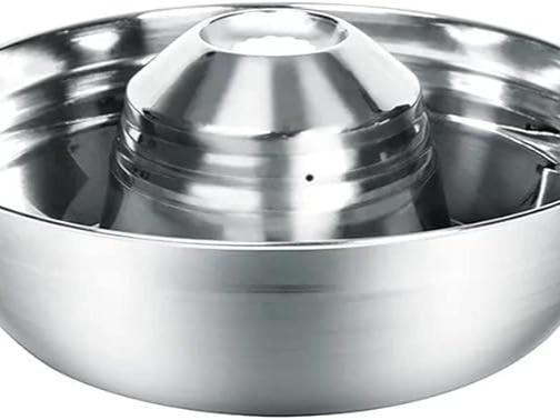 Cat Water Fountain - Dog Water Bowl Dispenser, Stainless Steel, Automatic Pet Water Fountain 2L / 67OZ Capacity Hygienic Water Filtration